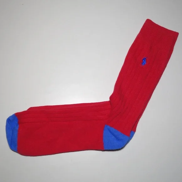 Ralph Lauren | Underwear & Socks | Vintage Ralph Lauren Embroidered Logo  Red Blue Dress Socks | Poshmark